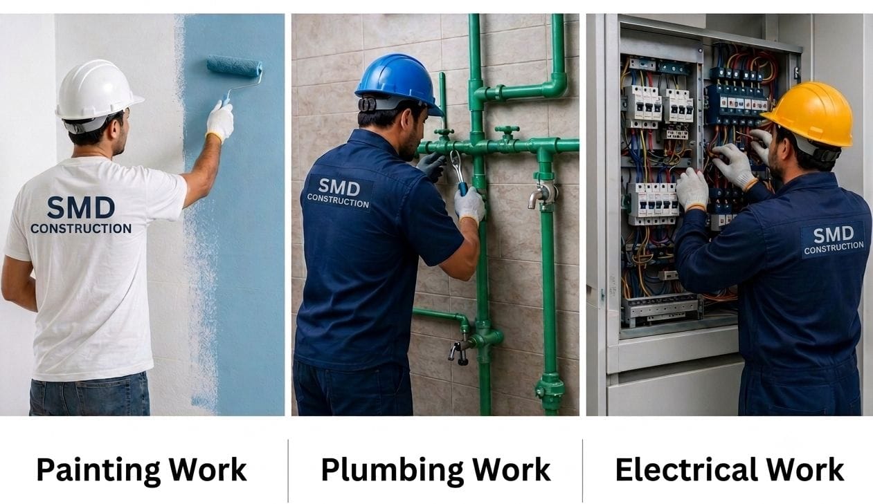 Painting, Plumbing & Electrical Works